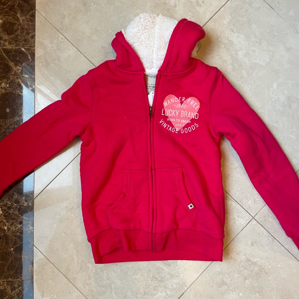 Pink fluffy lucky brand jacket